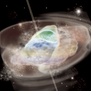 Artist's impression of a neutron star binary